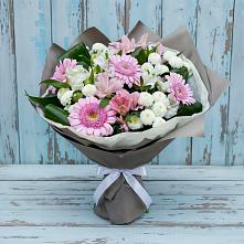 Букет цветов из:  Герберы, Альстромерии и Хризантемы #REPLACE_PRED# Великом Устюге