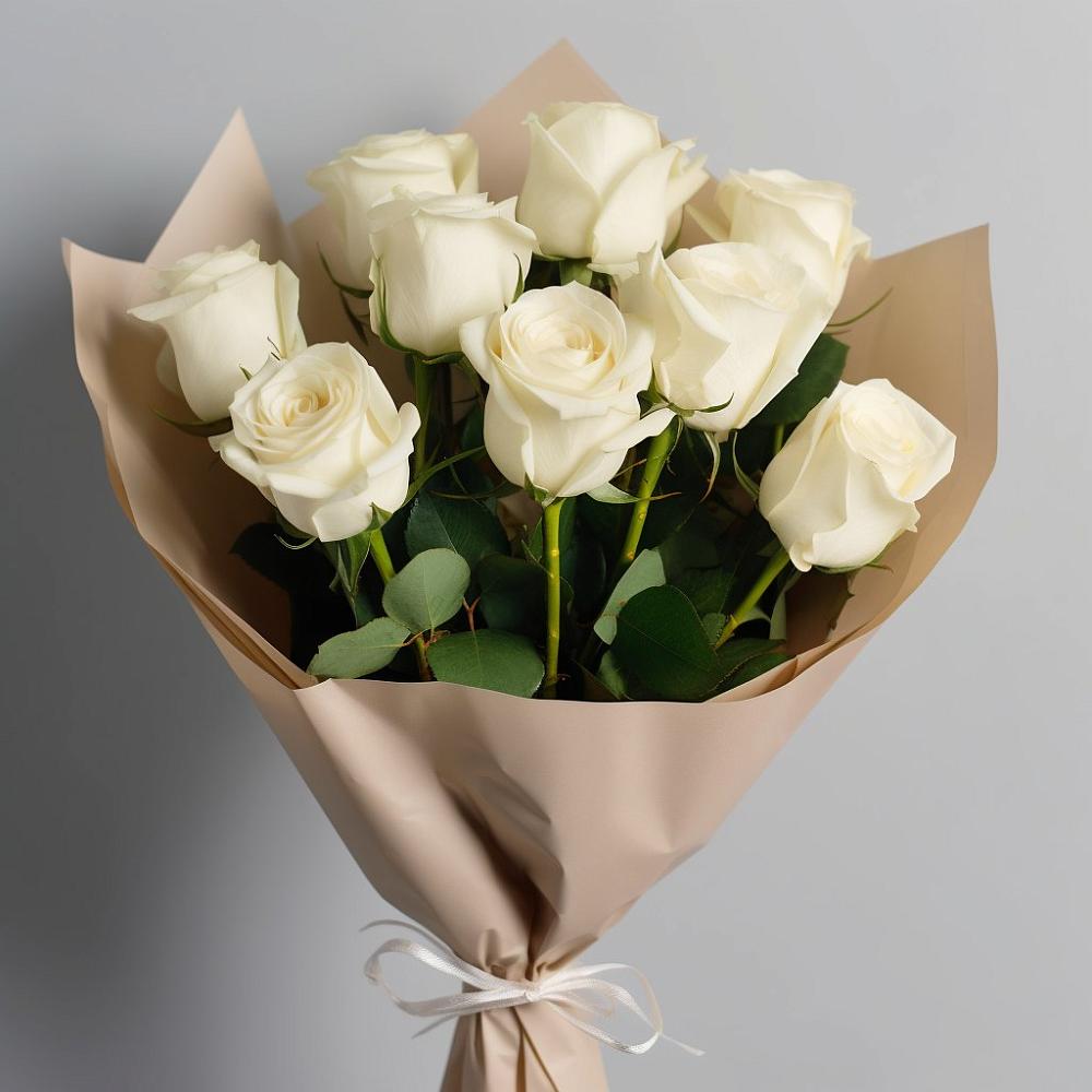 Букет 9 Белых роз Эдлесс Лав в Великом Устюге