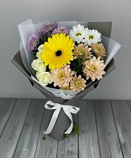 Букет цветов из:  Розы, Герберы и Хризантемы в Великом Устюге