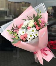 Букет цветов из:  Розы, Лизиантусы и Хризантемы в Великом Устюге