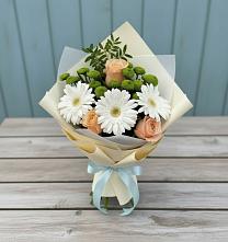 Букет цветов из:  Герберы, Розы и Хризантемы #REPLACE_PRED# Великом Устюге